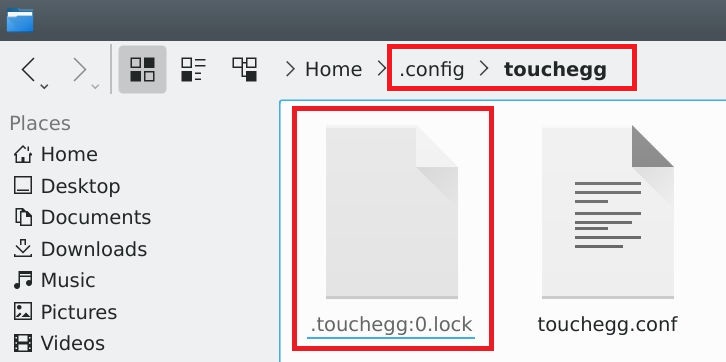 delete touchegg error config file
