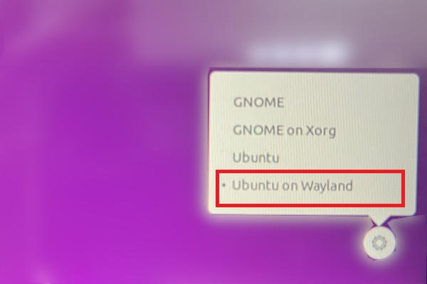 ubuntu-wayland login
